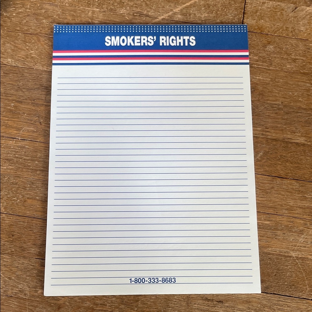 Vintage Smokers’ Rights 8x11 Notepad - Picture 2 of 5